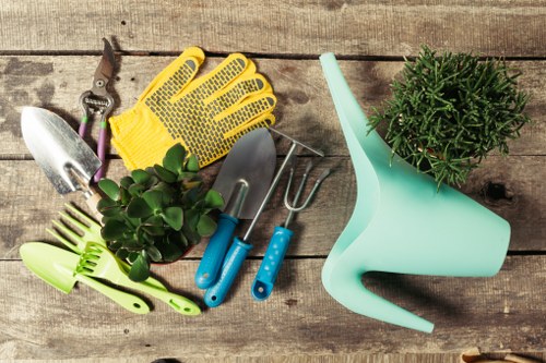 Gardeners Forestdale team prepared with safety equipment on a garden job